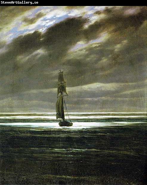 Caspar David Friedrich Seascape by Moonlight, also known as Seapiece by Moonlight